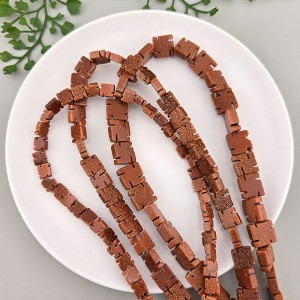 비즈팡 [J1-68-10]원석만자통과형 6mm 8mm 10mm 불교만자 (사금석) 염주팔찌만들기