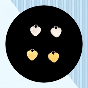 비즈팡 [S1-04-23]써지컬스틸 펜던트 미니하트태그 5mm ,1개