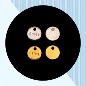 비즈팡 [S1-04-24]써지컬스틸 펜던트 원형태그ST 6mm (S.steel각인)