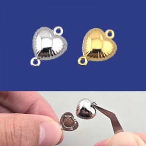 비즈팡 [S1-7-844]써지컬스틸 부자재 반쪽자석장식 (풍선하트) 10x14mm ,1개