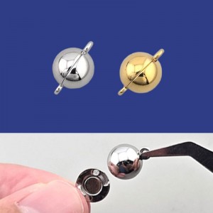 비즈팡 [S1-7-846]써지컬스틸 부자재 반쪽자석장식 (원형) 8x12mm ,1개