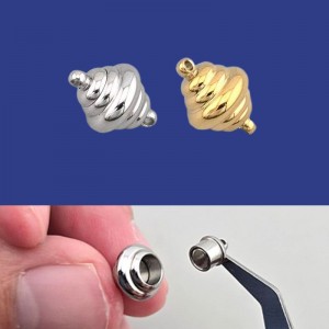 비즈팡 [S1-7-848]써지컬스틸 부자재 자석장식 (크루아상8mm) 8x11mm ,1개