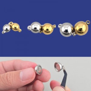 비즈팡 [S1-7-850]써지컬스틸 부자재 원형자석장식 6mm 8mm 10mm ,1개