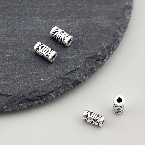 비즈팡 [SVP-07-06]순은펜던트 실버925 태양무늬파이프 6.6x3.4mm (내경2.1mm) 실버파이프 ,1개