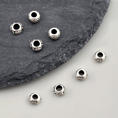 비즈팡 [SVP-07-08]순은펜던트 실버925 물고기무늬론델 5mm (내경2.6mm) 실버론델 ,1개
