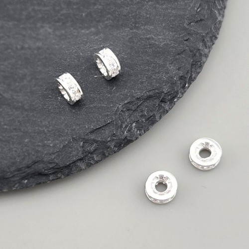 비즈팡 [SVP-07-09]순은펜던트 실버925 큐빅라인링론델 5.7x2.6mm (내경2.4mm) 실버론델 ,1개