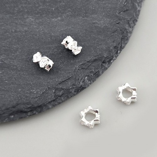 비즈팡 [SVP-07-10]순은펜던트 실버925 큐빅리본링론델 5.3x2.8mm (내경3mm) 실버론델 ,1개