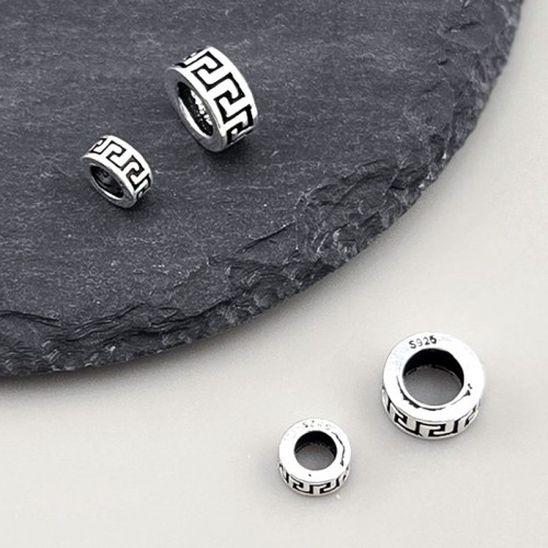 비즈팡 [SVP-07-18]순은펜던트 실버925 전통회문론델 6mm 8.5mm 실버론델 ,1개
