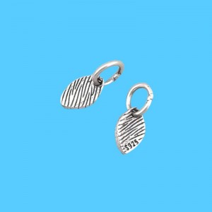 비즈팡 [SVP-26-14]순은펜던트 실버925 빗살나뭇잎 고리형 5x8mm+O링 나뭇잎펜던트 ,1개