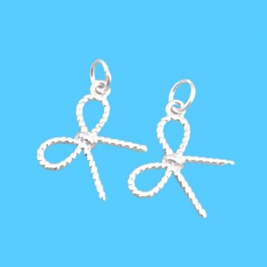 비즈팡 [SVP-26-16]순은펜던트 실버925 미니매듭리본 고리형 12x14mm+O링 리본펜던트 ,1개