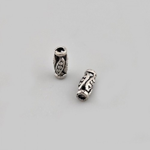 비즈팡 [SVP-07-33]순은펜던트 실버925 완두콩원통파이프 8x3.5mm (내경1.2mm) ,1개