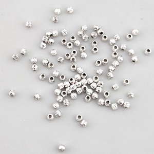 비즈팡 [SVP-91-09]순은펜던트 실버925 은볼 커팅볼 2mm (내경 1mm) 실버볼 ,1개