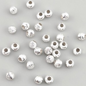 비즈팡 [SVP-91-09]순은펜던트 실버925 은볼 커팅볼 4mm (내경 2mm) 실버볼 ,1개