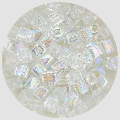 비즈팡 [BC4-02]미유키비즈 큐브비즈 4mm 크리스탈AB (250C) ,10g