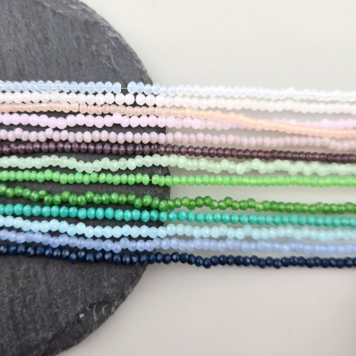 비즈팡 [CR-13-10]크리스탈론델컷 1mm(2.5x2mm) 반투명오팔 반지당 13color ,1줄(약150개)