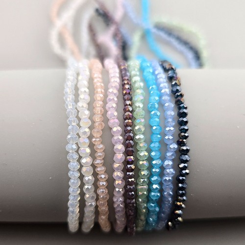 비즈팡 [CR-13-20]크리스탈론델컷 1mm(2.5x2mm) 반투명오팔펄 반지당 9color ,1줄(약150개)