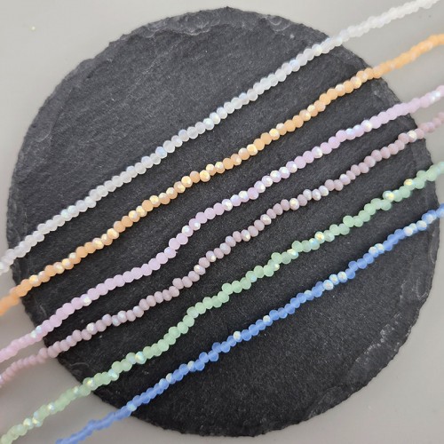 비즈팡 [CR-13-30]크리스탈론델컷 1mm(2.5x2mm) 무광반투명펄 반지당펄 6color ,1줄(약150개)
