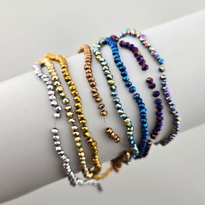 비즈팡 [CR-51-01]크리스탈론델컷 1mm(2.5x2mm) 메탈도금 8color ,1줄(약140개)