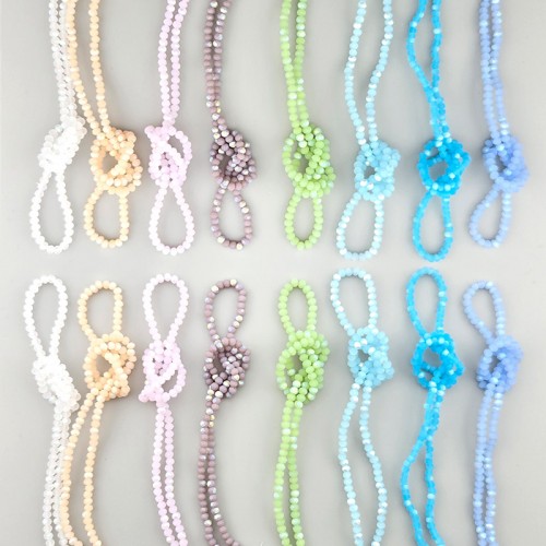 비즈팡 [CR-23-30]크리스탈론델컷 2mm(3.2x2.5mm) 무광반투명오팔펄 반지당 8color ,1줄(약160개)