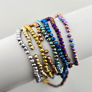 비즈팡 [CR-51-02]크리스탈론델컷 2mm(3.2x2.5mm) 메탈도금 8color ,1줄(약160개)