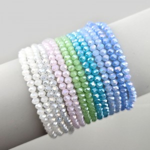 비즈팡 [CR-33-20]크리스탈론델컷 3mm(3.7x3mm) 반투명오팔펄 7color ,1줄(약110개)