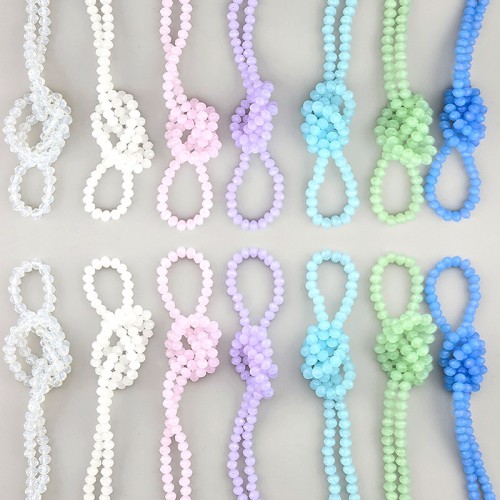 비즈팡 [CR-43-10]크리스탈 론델컷 4mm(4.3x3.2mm) 반투명오팔 반지당 7color ,1줄(약100개)