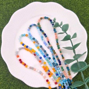 비즈팡 [J5-201-03]크리스탈사이드컷 4mm 밀키믹스 4color ,1줄(100개)