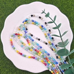 비즈팡 [J5-201-05]크리스탈피치컷 4mm 펄컬러믹스 5color ,1줄(90개)