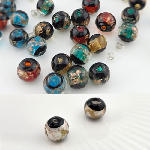 비즈팡 [J1-701-01]베네치아라운드 10mm 골드볼 화이트 ,1개