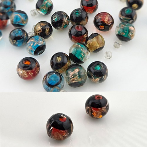 비즈팡 [J1-701-03]베네치아라운드 10mm 골드볼 레드 ,1개