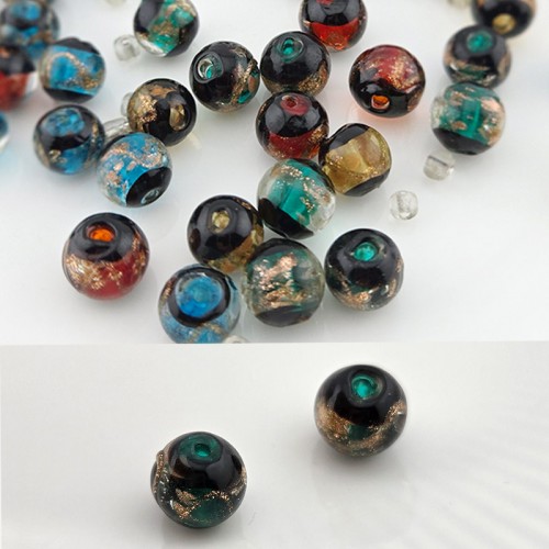 비즈팡 [J1-701-04]베네치아라운드 10mm 골드볼 그린 ,1개