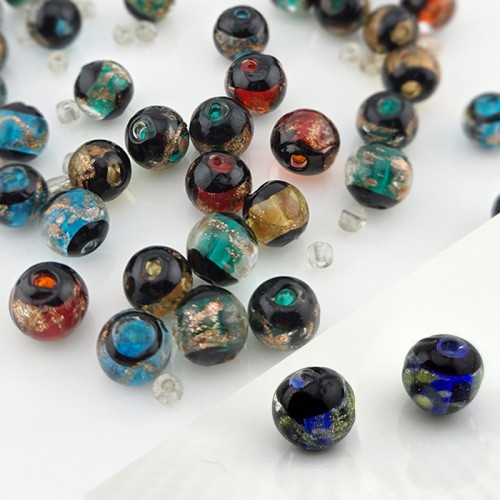 비즈팡 [J1-701-06]베네치아라운드 10mm 골드볼 사파이어 ,1개