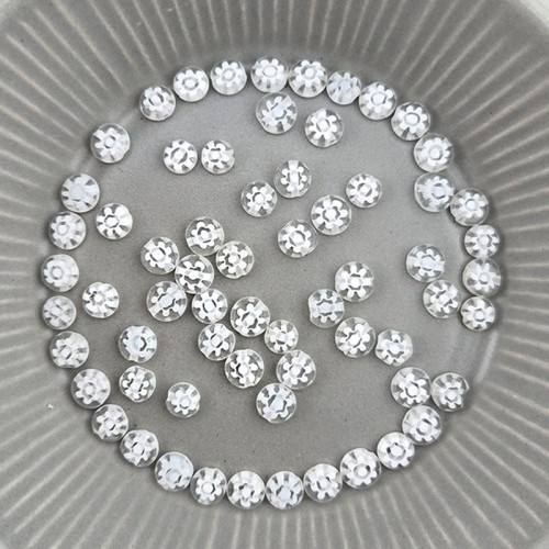 비즈팡 [J6-101-02]베네치아비즈 데이지꽃원 6mm 올화이트 ,1줄(38cm)