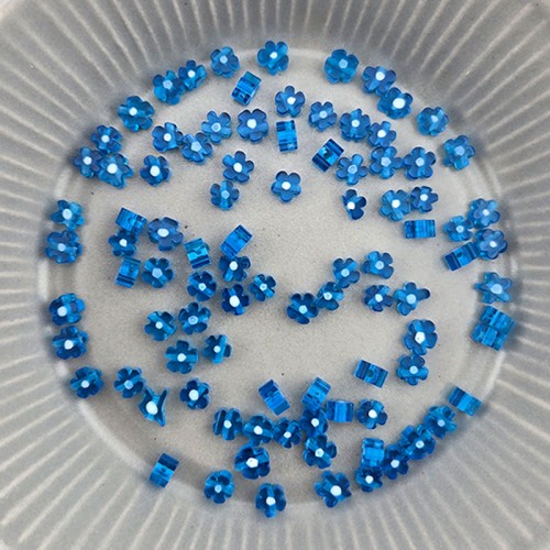 비즈팡 [J6-102-06]베네치아꽃 5.5mm(5~6mm) 아쿠아블루 ,반줄(18cm)