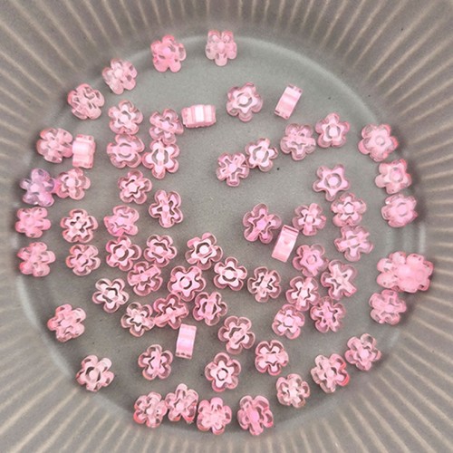 비즈팡 [J6-103-04]베네치아꽃 7mm(6.5~7.5mm) 핑크 ,반줄(18cm)