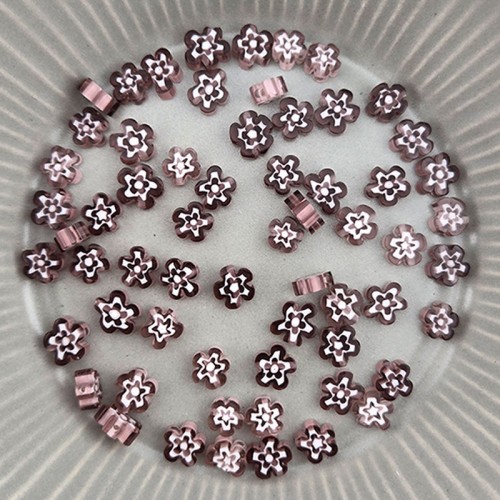 비즈팡 [J6-103-06]베네치아꽃 7mm(6.5~7.5mm)퍼플 ,반줄(18cm)