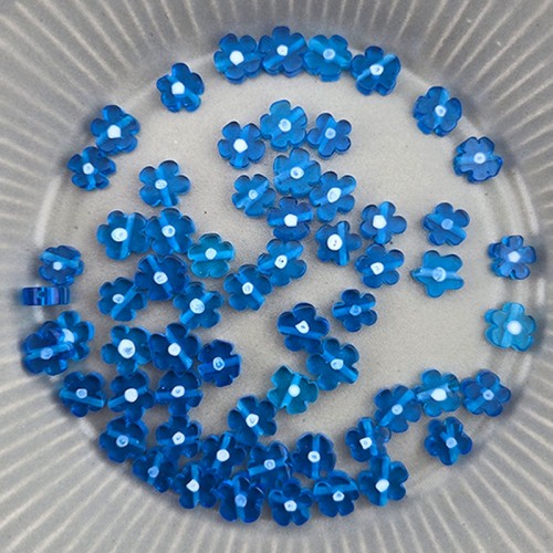 비즈팡 [J6-103-08]베네치아꽃 7mm(6.5~7.5mm) 아쿠아블루 ,반줄(18cm)
