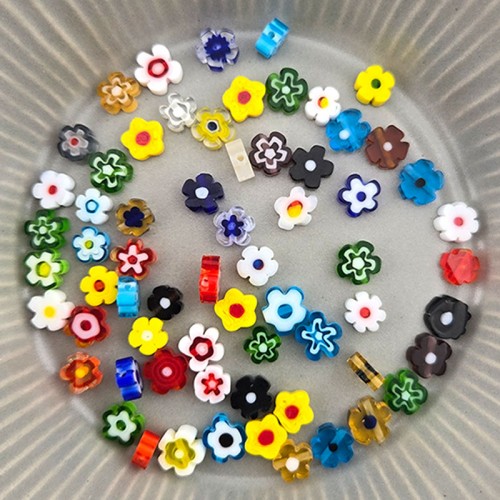 비즈팡 [J6-103-11]베네치아꽃 7mm(6.5~7.5mm) 멀티 ,반줄(18cm)