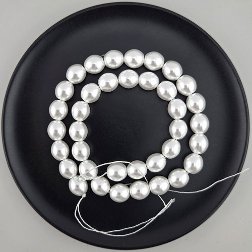 비즈팡 [HP-31-06]핵진주쌀알오벌 10X11mm 화이트 ,반줄