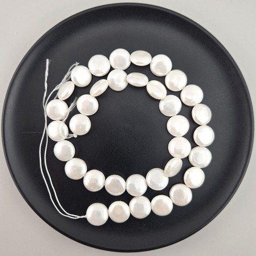 비즈팡 [HP-51-01]핵진주바둑알 12mm 코인핵진주 화이트 ,반줄