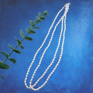 비즈팡 [BP-1-03]아크릴진주바로크 통통쌀알진주 4x6mm 화이트 (모조담수진주) ,10개