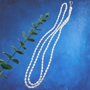 비즈팡 [BP-1-04]아크릴진주바로크 길죽쌀알진주 4x7mm 화이트 (모조담수진주) ,10개