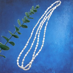 비즈팡 [BP-1-05]아크릴진주바로크 못난이쌀알진주 5.4x8mm 화이트 (모조담수진주) ,10개