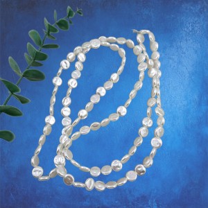 비즈팡 [BP-1-19]아크릴진주바로크 원반진주 10mm 화이트 (모조담수진주) ,10개