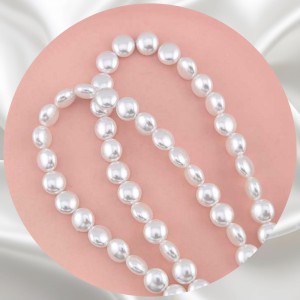 비즈팡 [BP-2-03]아크릴진주바로크 통통바둑알진주 10mm 화이트 (모조담수진주) ,1개