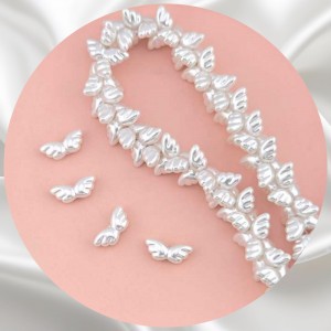 비즈팡 [BP-2-08]아크릴진주바로크 천사날개진주 17.5x7.5mm 화이트 (모조담수진주) ,1개