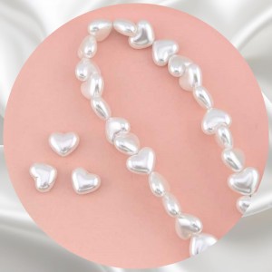 비즈팡 [BP-2-19]아크릴진주바로크 통통하트진주 14mm 화이트 (모조담수진주) ,1개