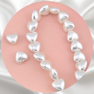 비즈팡 [BP-2-20]아크릴진주바로크 통통하트진주 16mm 화이트 (모조담수진주) ,1개