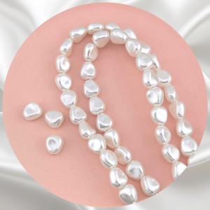 비즈팡 [BP-2-25]아크릴진주바로크 비틀옥수수진주 10.5x11.5mm 화이트 (모조담수진주) ,1개