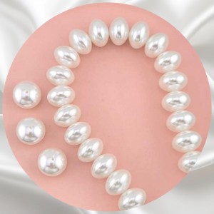 비즈팡 [BP-2-29]아크릴진주바로크 오리알진주L 16x13mm 화이트 (모조담수진주)  ,1개